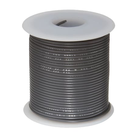 16 AWG Gauge UL3173 Stranded Hook Up Wire, 600V, 0.121in. Diameter, Gray, 25 Ft Length